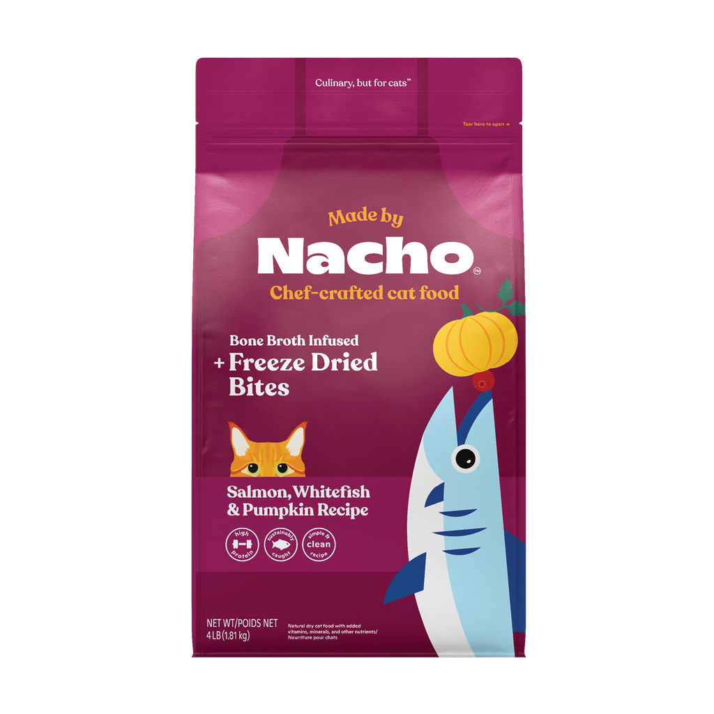 Salmon, Whitefish, & Pumpkin Kibble – Made By Nacho