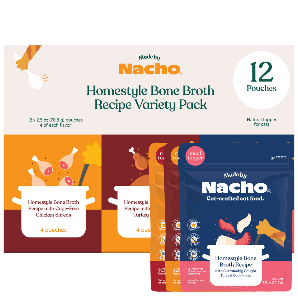 Homestyle Bone Broth Recipe Variety Pack with Protein Shreds & Flakes